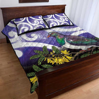 Kekeru New Zealand Matariki Quilt Bed Set Kukupa Kowhai Maori New Year Purple Version LT14 - Polynesian Pride