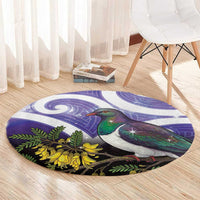 Kekeru New Zealand Matariki Round Carpet Kukupa Kowhai Maori New Year Purple Version LT14 - Polynesian Pride