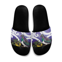 Kekeru New Zealand Matariki Slide Sandals Kukupa Kowhai Maori New Year Purple Version LT14 Purple - Polynesian Pride