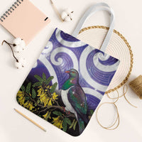 Kekeru New Zealand Matariki Tote Bag Kukupa Kowhai Maori New Year Purple Version LT14 White Strap One Size Purple - Polynesian Pride