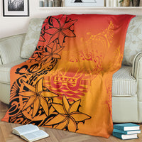 French Polynesia Manta Ray Tattoo Blanket Tahiti Hahalua Tiare Maori Gradient Style