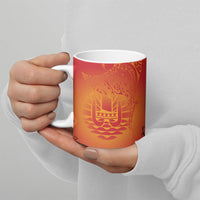 French Polynesia Manta Ray Tattoo Ceramic Mug Tahiti Hahalua Tiare Maori Gradient Style LT14 - Polynesian Pride