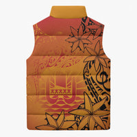 French Polynesia Manta Ray Tattoo Sleeveless Puffer Jacket Tahiti Hahalua Tiare Maori Gradient Style LT14 - Polynesian Pride