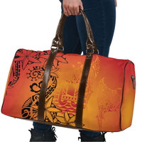 French Polynesia Manta Ray Tattoo Travel Bag Tahiti Hahalua Tiare Maori Gradient Style LT14 - Polynesian Pride