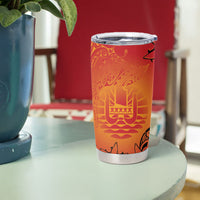 French Polynesia Manta Ray Tattoo Tumbler Cup Tahiti Hahalua Tiare Maori Gradient Style LT14 - Polynesian Pride
