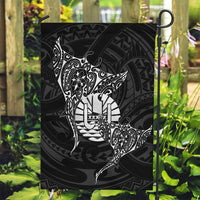 French Polynesia Manta Ray Tattoo Garden Flag Tahiti Hahalua Turtle Shark Black Color LT14 Garden Flag Black - Polynesian Pride