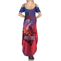 Guam Blue Marlin Fishing Summer Maxi Dress Guahan Fish Hook Tattoo LT14 - Polynesian Pride
