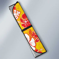 Yellow Hawaii Hibiscus Auto Sun Shade Tropical Flowers Seamless Pattern - Polynesian Pride