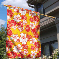 Yellow Hawaii Hibiscus Garden Flag Tropical Flowers Seamless Pattern - Polynesian Pride