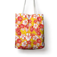 Yellow Hawaii Hibiscus Tote Bag Tropical Flowers Seamless Pattern - Polynesian Pride