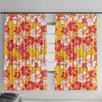 Yellow Hawaii Hibiscus Window Curtain Tropical Flowers Seamless Pattern - Polynesian Pride