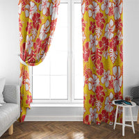 Yellow Hawaii Hibiscus Window Curtain Tropical Flowers Seamless Pattern - Polynesian Pride