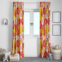 Yellow Hawaii Hibiscus Window Curtain Tropical Flowers Seamless Pattern - Polynesian Pride