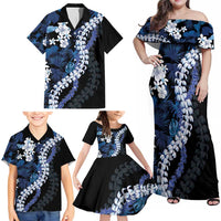 Polu Aloha Hawaii Lei Family Matching Off Shoulder Maxi Dress and Hawaiian Shirt Tropical Flowers Elegant Vibe - Polynesian Pride