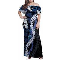 Polu Aloha Hawaii Lei Family Matching Off Shoulder Maxi Dress and Hawaiian Shirt Tropical Flowers Elegant Vibe - Polynesian Pride