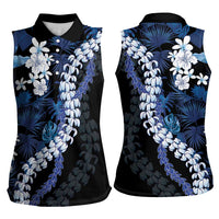 Polu Aloha Hawaii Lei Women Sleeveless Polo Shirt Tropical Flowers Elegant Vibe - Polynesian Pride