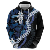 Polu Aloha Hawaii Lei Zip Hoodie Tropical Flowers Elegant Vibe - Polynesian Pride