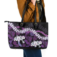 Poni Aloha Hawaii Lei Leather Tote Bag Tropical Flowers Elegant Vibe - Polynesian Pride