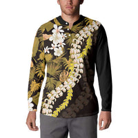 Kula Aloha Hawaii Lei Button Sweatshirt Tropical Flowers Elegant Vibe - Polynesian Pride