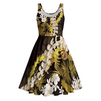Kula Aloha Hawaii Lei Midi Dress Tropical Flowers Elegant Vibe - Polynesian Pride