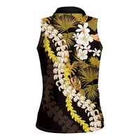 Kula Aloha Hawaii Lei Women Sleeveless Polo Shirt Tropical Flowers Elegant Vibe - Polynesian Pride