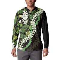 Omaomao Aloha Hawaii Lei Button Sweatshirt Tropical Flowers Elegant Vibe - Polynesian Pride