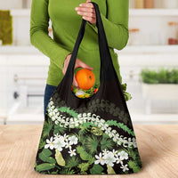 Omaomao Aloha Hawaii Lei Grocery Bag Tropical Flowers Elegant Vibe - Polynesian Pride