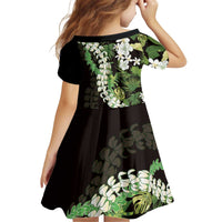 Omaomao Aloha Hawaii Lei Kid Short Sleeve Dress Tropical Flowers Elegant Vibe - Polynesian Pride