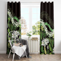Omaomao Aloha Hawaii Lei Window Curtain Tropical Flowers Elegant Vibe - Polynesian Pride