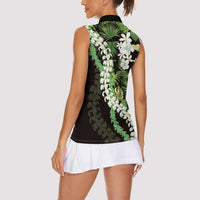 Omaomao Aloha Hawaii Lei Women Sleeveless Polo Shirt Tropical Flowers Elegant Vibe - Polynesian Pride