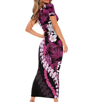 Akala Aloha Hawaii Lei Family Matching Short Sleeve Bodycon Dress and Hawaiian Shirt Tropical Flowers Elegant Vibe - Polynesian Pride