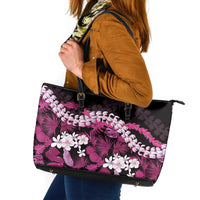 Akala Aloha Hawaii Lei Leather Tote Bag Tropical Flowers Elegant Vibe - Polynesian Pride