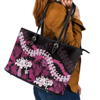 Akala Aloha Hawaii Lei Leather Tote Bag Tropical Flowers Elegant Vibe - Polynesian Pride