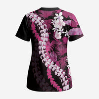 Akala Aloha Hawaii Lei Scrub Top Tropical Flowers Elegant Vibe - Polynesian Pride