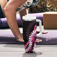 Akala Aloha Hawaii Lei Tumbler With Handle Tropical Flowers Elegant Vibe - Polynesian Pride