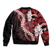 Ulaula Aloha Hawaii Lei Bomber Jacket Tropical Flowers Elegant Vibe LT14 - Polynesian Pride