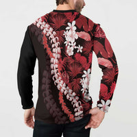 Ulaula Aloha Hawaii Lei Button Sweatshirt Tropical Flowers Elegant Vibe - Polynesian Pride