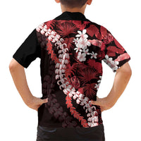 Ulaula Aloha Hawaii Lei Family Matching Short Sleeve Bodycon Dress and Hawaiian Shirt Tropical Flowers Elegant Vibe - Polynesian Pride