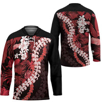 Ulaula Aloha Hawaii Lei Hockey Jersey Tropical Flowers Elegant Vibe - Polynesian Pride