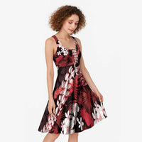 Ulaula Aloha Hawaii Lei Midi Dress Tropical Flowers Elegant Vibe - Polynesian Pride