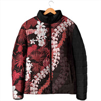 Ulaula Aloha Hawaii Lei Padded Jacket Tropical Flowers Elegant Vibe - Polynesian Pride
