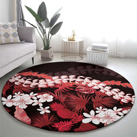Ulaula Aloha Hawaii Lei Round Carpet Tropical Flowers Elegant Vibe - Polynesian Pride