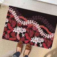 Ulaula Aloha Hawaii Lei Rubber Doormat Tropical Flowers Elegant Vibe - Polynesian Pride