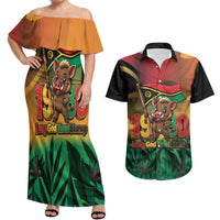 Vanuatu Independence Day Couples Matching Off Shoulder Maxi Dress and Hawaiian Shirt Chibi Boar Proud To Be A Ni-Van LT14 Multicolor - Polynesian Pride