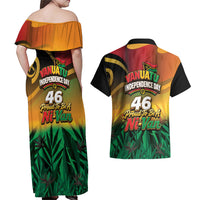 Vanuatu Independence Day Couples Matching Off Shoulder Maxi Dress and Hawaiian Shirt Chibi Boar Proud To Be A Ni-Van
