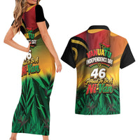 Vanuatu Independence Day Couples Matching Short Sleeve Bodycon Dress and Hawaiian Shirt Chibi Boar Proud To Be A Ni-Van