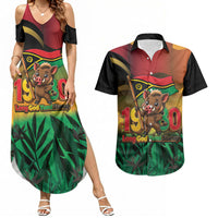 Vanuatu Independence Day Couples Matching Summer Maxi Dress and Hawaiian Shirt Chibi Boar Proud To Be A Ni-Van LT14 Multicolor - Polynesian Pride