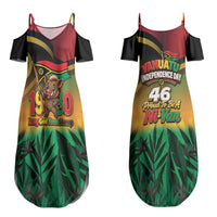 Vanuatu Independence Day Couples Matching Summer Maxi Dress and Hawaiian Shirt Chibi Boar Proud To Be A Ni-Van LT14 - Polynesian Pride