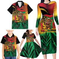 Vanuatu Independence Day Family Matching Long Sleeve Bodycon Dress and Hawaiian Shirt Chibi Boar Proud To Be A Ni-Van