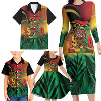 Vanuatu Independence Day Family Matching Long Sleeve Bodycon Dress and Hawaiian Shirt Chibi Boar Proud To Be A Ni-Van LT14 - Polynesian Pride